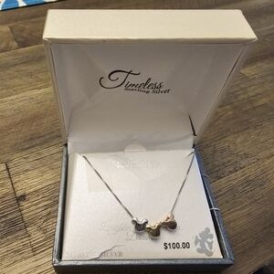 Disney Silver and Gold Necklace with Delicate Pendant EUC